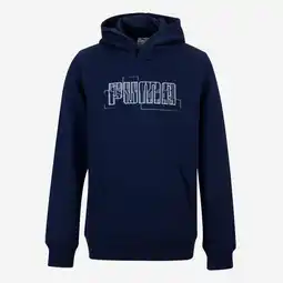 Decathlon Kinderhoodie met opdruk blauw aanbieding