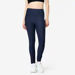 Decathlon Fitnesslegging met smartphonezak voor dames marineblauw aanbieding