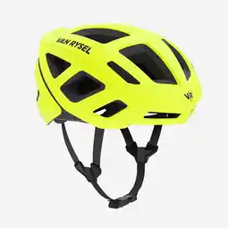 Decathlon Fietshelm voor racefietsen Roadr 500 fluogeel aanbieding
