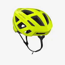 Decathlon Fietshelm voor racefietsen Roadr 500 fluogeel aanbieding