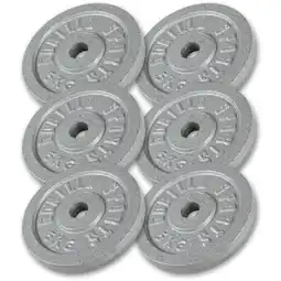 Decathlon Halterschijven Set - Bundel - 30 kg (6 x 5 kg) - Gietijzer - 30 mm aanbieding
