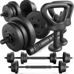Decathlon 4in1 dumbbell & barbell set Trex Sport 2×10 kg met kettlebell grips aanbieding