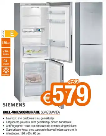Expert Siemens Koel-vriescombinatie aanbieding