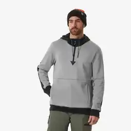 Decathlon Warme en comfortabele hoodie met 1/2 rits voor snowboarden heren 100 grijs aanbieding