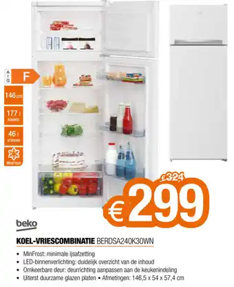 Expert Beko Koel-vriescombinatie aanbieding