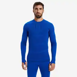 Decathlon THERMOSHIRT VOOR VOLWASSENEN KEEPDRY 500 LANGE MOUWEN INDIGO aanbieding