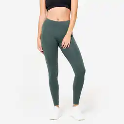 Decathlon Fitnesslegging voor dames slim fit kakigroen aanbieding