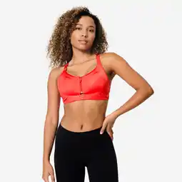 Decathlon Sportbeha met rits veel ondersteuning rood aanbieding