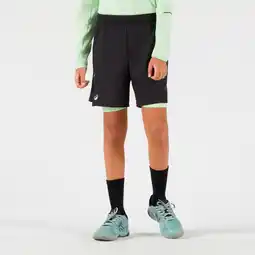 Decathlon Thermoshort voor jongens zwart groen aanbieding