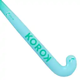 Decathlon Hockeystick voor junioren mid bow glasvezel FH500 turquoise groen aanbieding