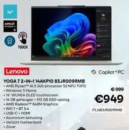 CompuDeals Lenovo yoga 7 2-in-1 14AKP10 83JR009RMB ITLN83JR009RMB aanbieding