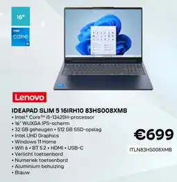 CompuDeals Lenovo ideapad slim 5 16IRH10 83HS008XMB ITLN83HS008XMB aanbieding