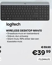 CompuDeals Logitech wireless desktop MK470 ITLOMK470 aanbieding