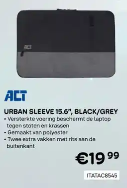 CompuDeals ACT urban sleeve 15.6 black/grey ITATAC8545 aanbieding