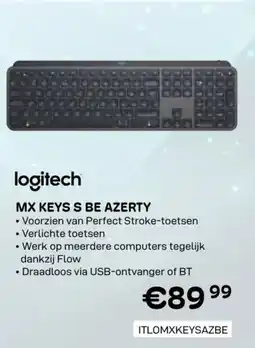 CompuDeals Logitech MX keys S be azerty ITLOMXKEYSAZBE aanbieding