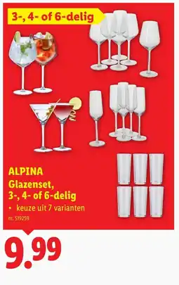 Lidl Glazenset, 3-, 4- of 6-delig aanbieding