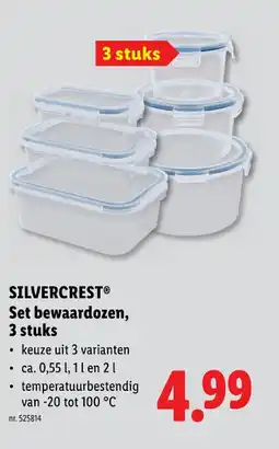 Lidl Set bewaardozen, 3 stuks aanbieding