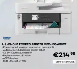 CompuDeals All-in-one ecopro printer MFC-J5340DWE ITBRMFCJ5340DWE aanbieding