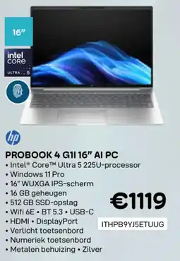 CompuDeals HP probook 4 G1I 16 AL PC ITHPB9YJ5ETUUG aanbieding