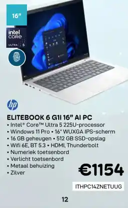 CompuDeals HP elitebook 6 G1I 16 AL PC ITHPC14ZNETUUG aanbieding