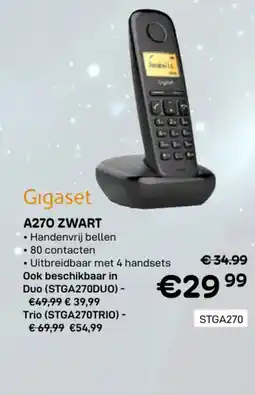 CompuDeals Gigaset A270 zwart STGA270 aanbieding