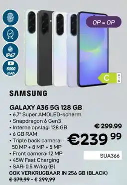 CompuDeals Samsung GALAXY A36 5G 128 GB SUA366 aanbieding