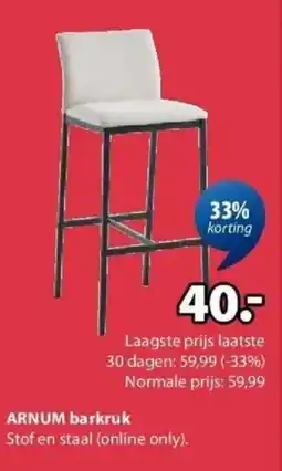Jysk ARNUM barkruk aanbieding