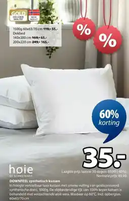 Jysk Downfeel Synthetisch Kussen aanbieding