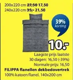 Jysk Filippa Flanellen Dekbedovertrek aanbieding
