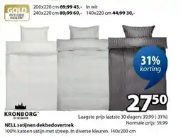 Jysk Nell Satijnen Dekbedovertrek aanbieding