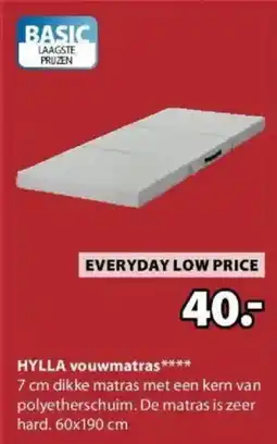 Jysk Hylla Vouwmatras aanbieding