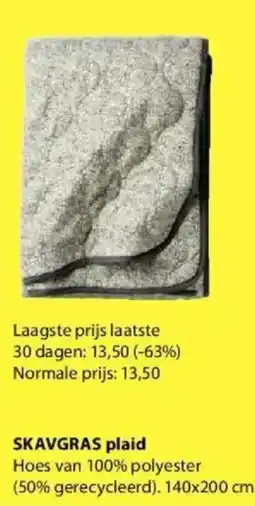 Jysk Skavgras Plaid aanbieding