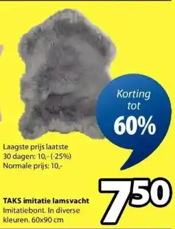 Jysk Taks Imitatie Lamsvacht aanbieding