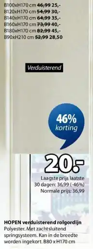 Jysk Hopen Verduisterend Rolgordijn aanbieding