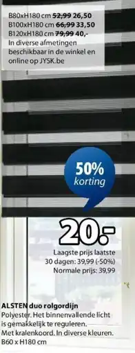Jysk Alsten Duo Rolgordijn aanbieding