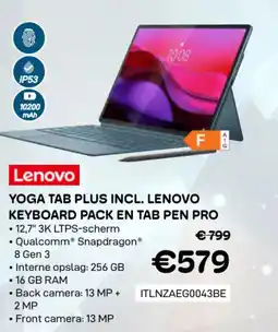 CompuDeals Lenovo yoga tab plus INCL lenovo keyboard pack en tab pen pro ITLNZAEG0043BE aanbieding