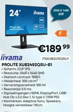 CompuDeals Prolite XUB2492QSU-B1 ITIIXUB2492QSU1 aanbieding