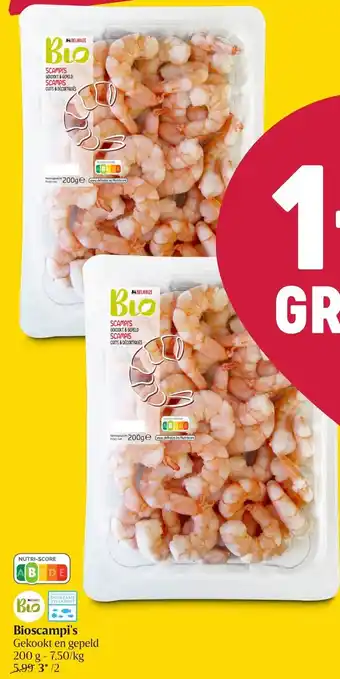 Delhaize Bioscampi's 200g aanbieding