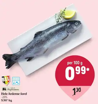 Delhaize Hele Ardense forel 100g aanbieding