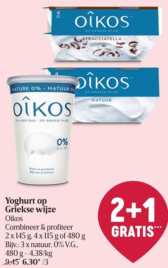 Delhaize Yoghurt op Griekse wijze 480g aanbieding