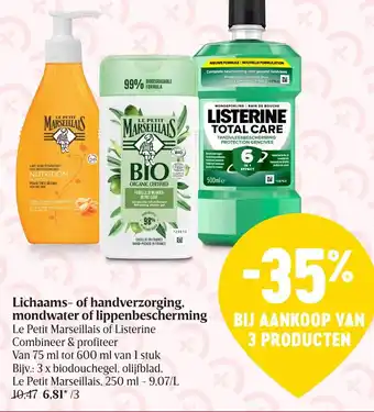 Delhaize Lichaams- of handverzorging mondwater of lippenbescherming aanbieding