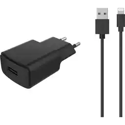 Krëfel Netstroomlader USB A 2,4 A + Lightning naar USB A-kabel aanbieding