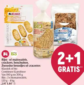 Rijst- of maiswafels crackers, beschuiten, Zweedse broodjes of cracottes 120g