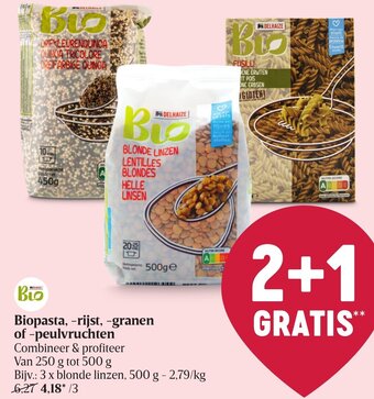 Biopasta, -rijst, -granen of -peulvruchten
