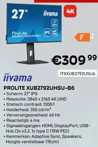 CompuDeals iiyama Prolite XUB2792UHSU-B6 aanbieding