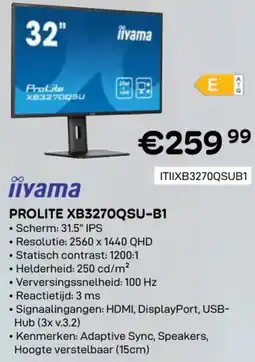CompuDeals iiyama Prolite XB3270QSU-B1 aanbieding
