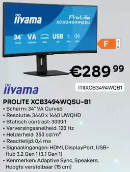 CompuDeals iiyama ProLite XC83494WQSU-B1 aanbieding