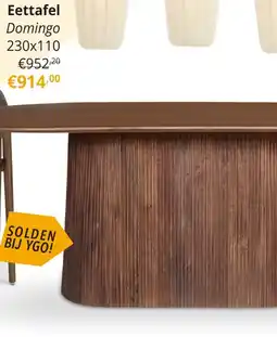 YGO Eettafel Domingo aanbieding