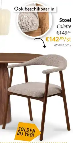 YGO Stoel Colette aanbieding