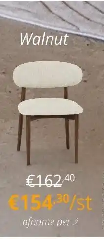 YGO Stoel Walnut aanbieding